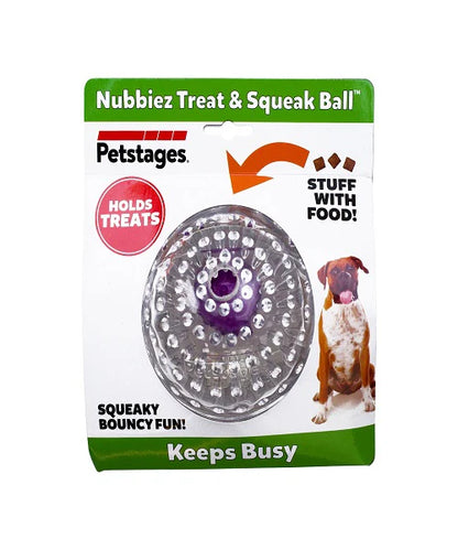 Petstages Nubbiez Treat & Squeak Ball