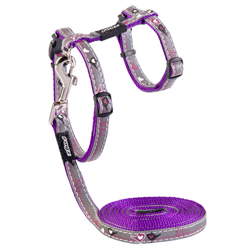 Rogz Night Cat H-Harness and Lead Combination