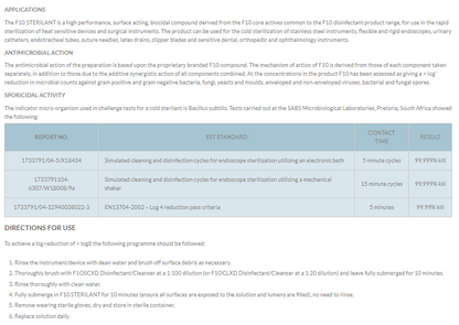 F10 Sterilant with Rust Inhibitor