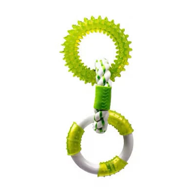 Marltons Canine Clean Triple Rings - TPR Spike,Rope & Nylon