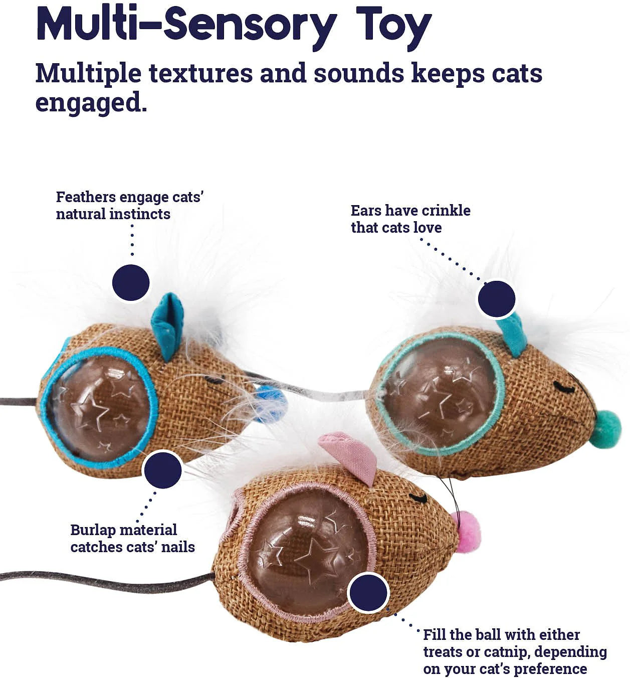 Petstages Mousin Around Hid 'n Treat (3pk)