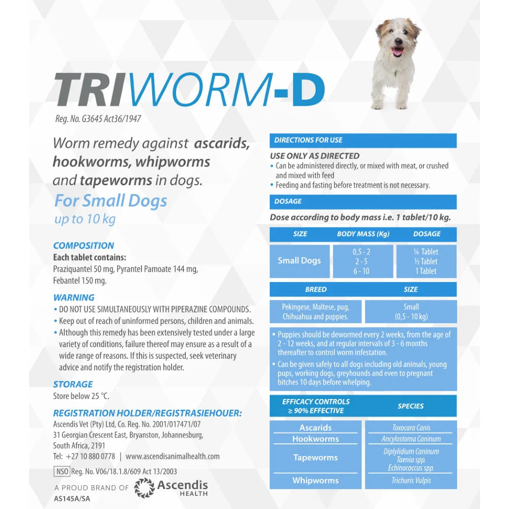 Triworm-D Dewormer Dog