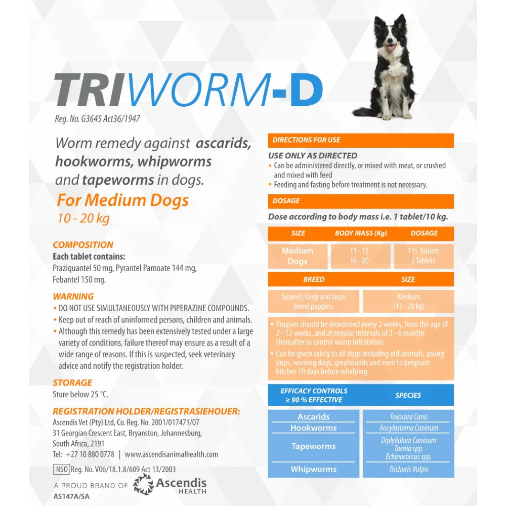 Triworm-D Dewormer Dog