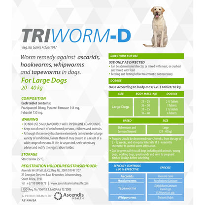 Triworm-D Dewormer Dog