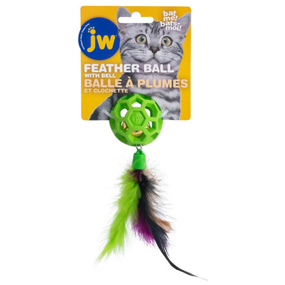 JW Pet Cataction Feather Ball with Bell