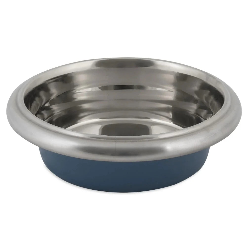 Petmate Painted Stainless Steel Easy Grip Bowl