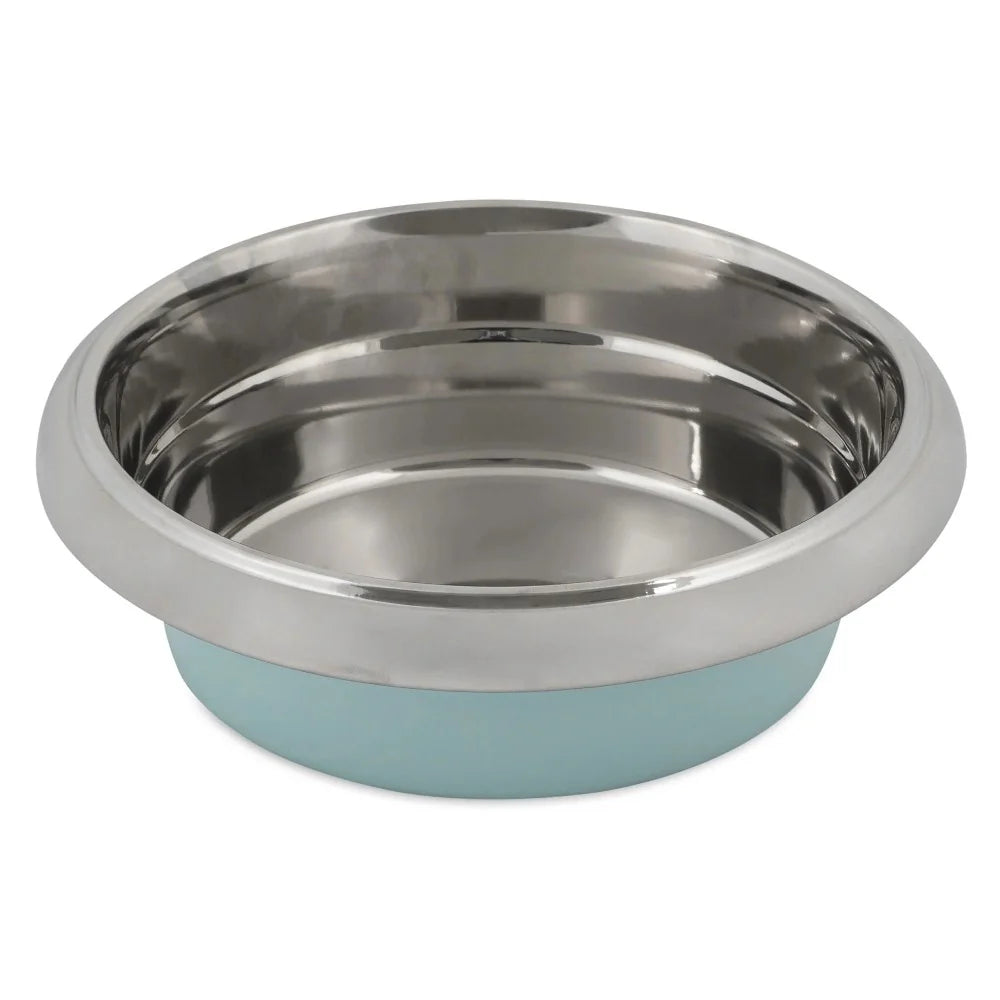 Petmate Painted Stainless Steel Easy Grip Bowl