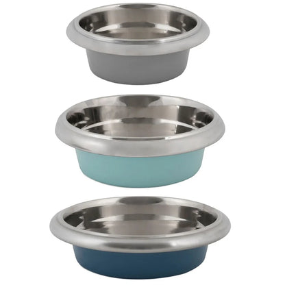 Petmate Painted Stainless Steel Easy Grip Bowl