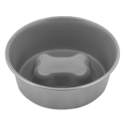 Petmate Painted Stainless Steel Slow Feed Bowl