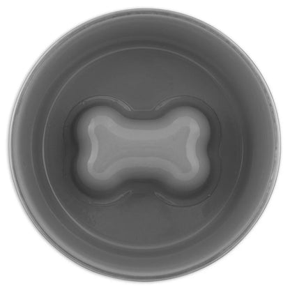 Petmate Painted Stainless Steel Slow Feed Bowl