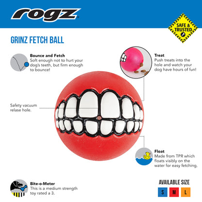 Rogz Grinz Fetch Ball