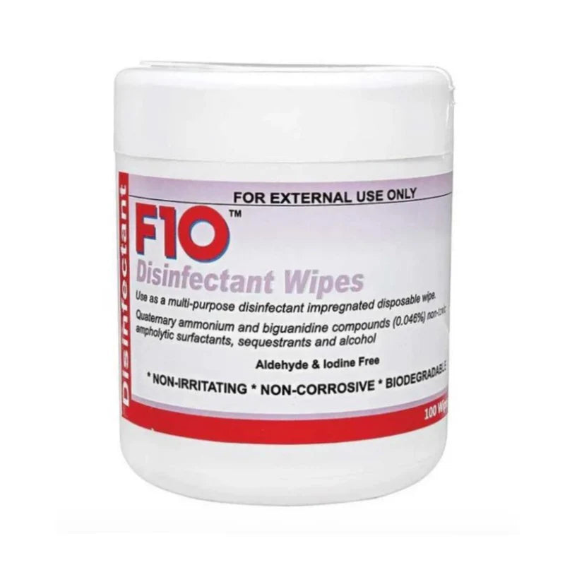 F10 Disinfectant Wipes in Plastic Pot