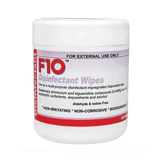 F10 Disinfectant Wipes in Plastic Pot