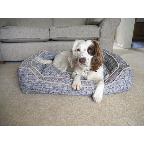 Rosewood Luxury Slate and Oatmeal Square Bed