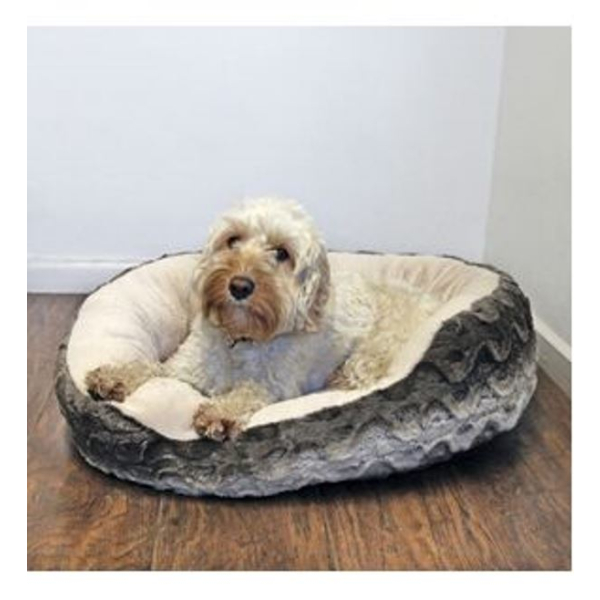 Rosewood Grey & Cream Snuggle Plush Bed