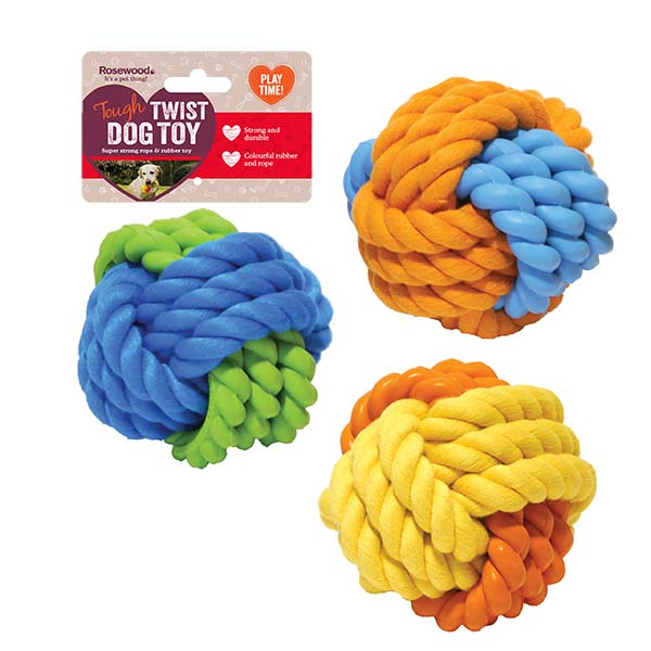 Rosewood Rubber & Rope Ball