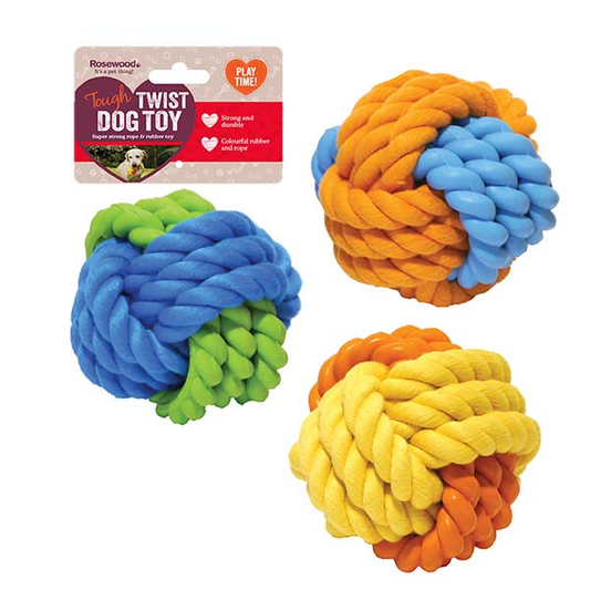 Rosewood Rubber & Rope Ball