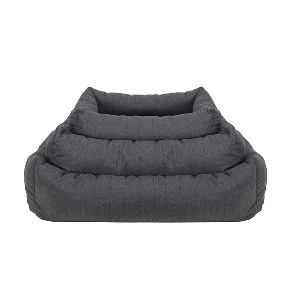 Rosewood Grey Felt with Memory Foam Square Bed