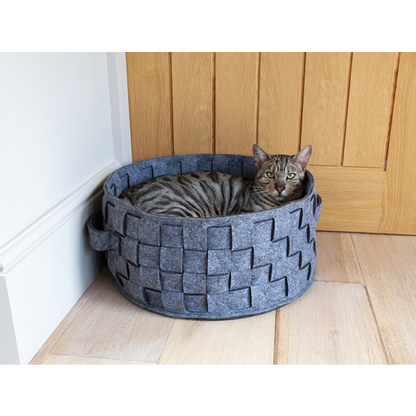 Rosewood Silver Felt & Fur Plaited Bed