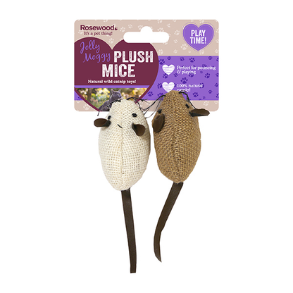 Rosewood Natural Wild Catnip Mice 2Pc