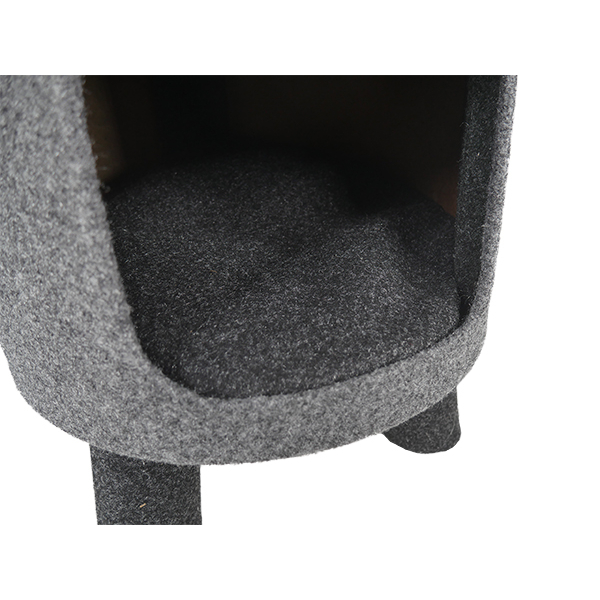 Rosewood Charcoal Felt Cat Stool