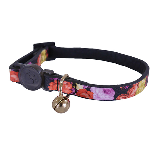 Rosewood Designer Floral Print Cat Collar